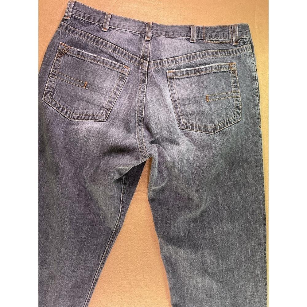 Calvin Klein Jeans Mens 38x32 Straight Leg Black Faded Denim MG37A94C